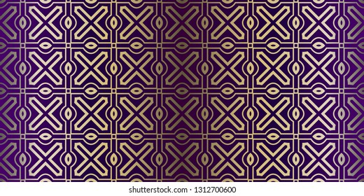 Vector Paper For Scrapbook. Stylish Fashion Geometric Design Background. Seamless. Purple gold color.