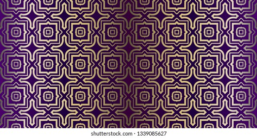 Vector Paper For Scrapbook. Stylish Fashion Geometric Design Background. Seamless. Purple gold color.