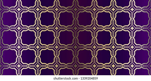 Vector Paper For Scrapbook. Stylish Fashion Geometric Design Background. Seamless. Purple gold color.