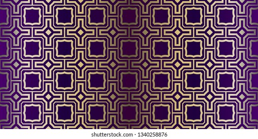 Vector Paper For Scrapbook. Stylish Fashion Geometric Design Background. Seamless. Purple gold color.