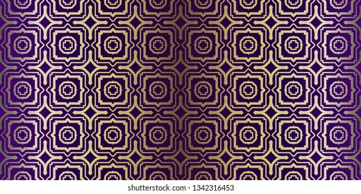 Vector Paper For Scrapbook. Stylish Fashion Geometric Design Background. Seamless. Purple gold color.