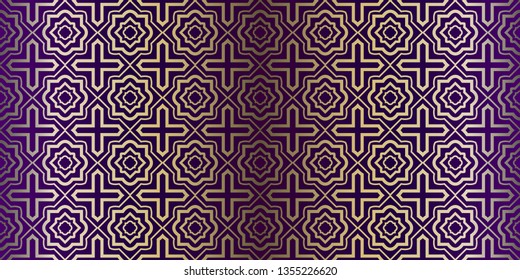 Vector Paper For Scrapbook. Stylish Fashion Geometric Design Background. Seamless. Purple gold color.