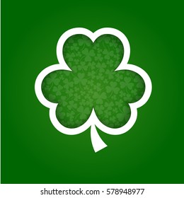 vector paper shamrock on green background