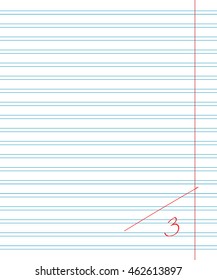 Vector paper sheet in line with the red fields