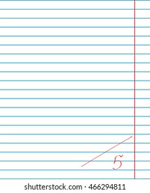 Vector paper sheet in line with the red fields