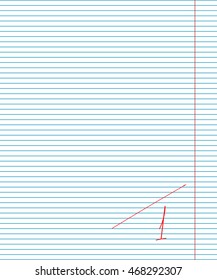 Vector paper sheet in line with the red fields