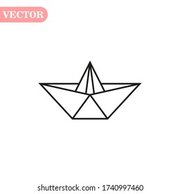 Barco de papel vectorial aislado en fondo blanco. eps10