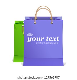 Vector paper shopping bag text area