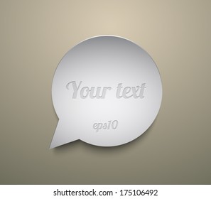 Vector paper speech bubble. Abstract 3d design illustration