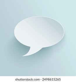Vector paper speech bubble template with shadow on transparent background.