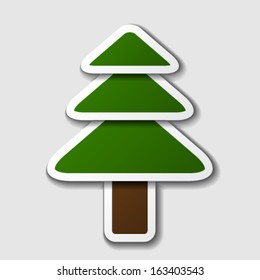 vector paper spruce tree symbol