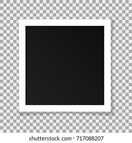 Vector paper square frame isolated on transparent background