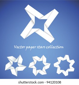 Vector paper stars collection