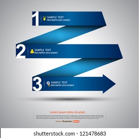 Vector paper step arrows origami style / business concept / go to success