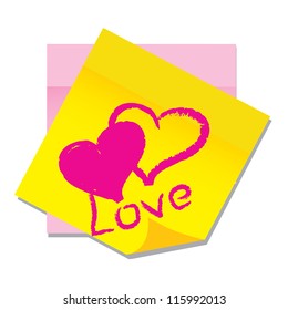 vector paper sticker with heart