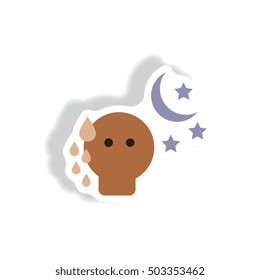 Vector paper sticker various symptoms of Tuberculosis on the human