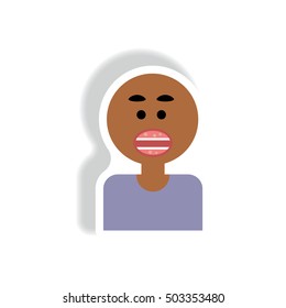 Vector paper sticker various symptoms of AIDS on the human