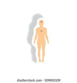 Vector paper sticker various symptoms of Tuberculosis on the human