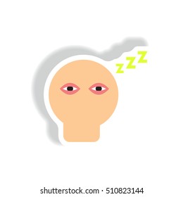Vector paper sticker various symptoms of leukemia fatigue