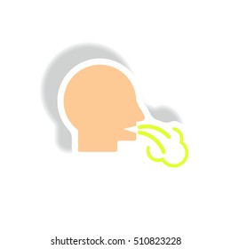Vector paper sticker various symptoms of Tuberculosis cough