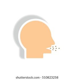 Vector paper sticker various symptoms of Tuberculosis cough