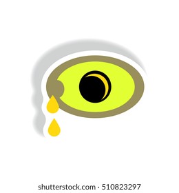 Vector paper sticker various symptoms of Zika on human eye