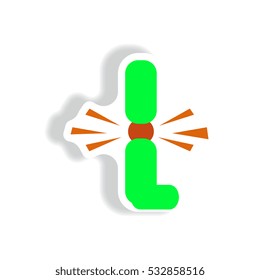 Vector paper sticker various symptoms of Zika on the human