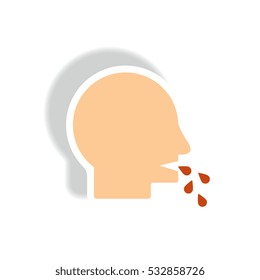 Vector paper sticker various symptoms of Tuberculosis wet cough