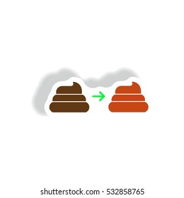 Vector paper sticker various symptoms of leukemia on feces
