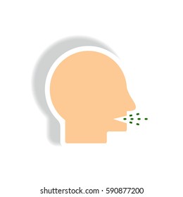 Vector paper sticker various symptoms of Tuberculosis on the human