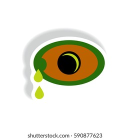 Vector paper sticker various symptoms of Zika on the human