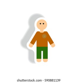 Vector paper sticker various symptoms of leukemia on the human