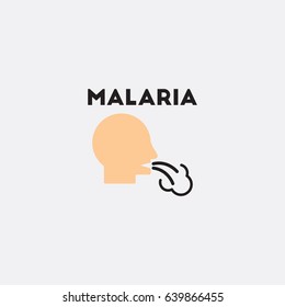 Vector paper sticker various symptoms of Tuberculosis cough