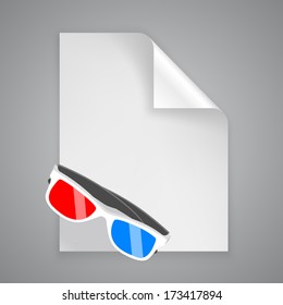 vector paper symbol glasses