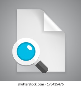 vector paper symbol magnifier