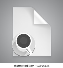 vector paper symbol mug