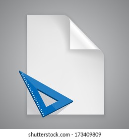 vector paper symbol ruler