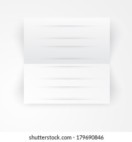 Vector paper template banner. White note Vector.