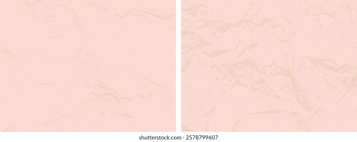 Vector paper texture backgrounds. Old crumpled wrinkled dusty pink notebook pages set. Grungy vintage poster backdrop mock up. Letter or A4 size sheets blush color retro memo,  journal or document bg