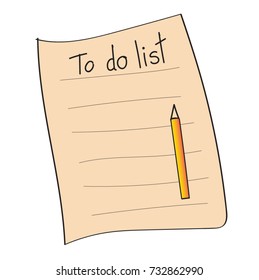 Vector - Paper with word "To do list" and pencil. For planing this weekend.
