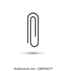 Vector paperclip icon. Clip, office supplies symbol. For design, advertising banner