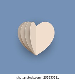 Vector papercraft heart