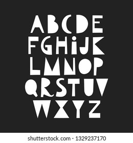 Vector papercut uppercase alphabet.