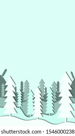 Vector papercut winter banner concept.