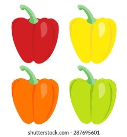 Vector  paprika set. Sweet pepper. Cooking vector elements. 