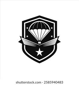 Vector Parachutist Badge Icon for Graphic Projects