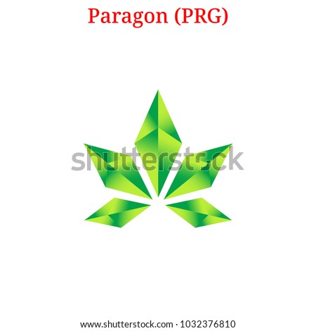 Vector Paragon (PRG) digital cryptocurrency logo. Paragon (PRG) icon. Vector illustration isolated on white background.