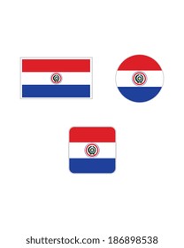 Vector Paraguay Flag And Icon Set