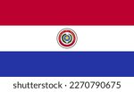 Vector PARAGUAY flag, official colours, illustration. EPS10. vector background of PARAGUAY flag, 
PARAGUAY Flag in circle
