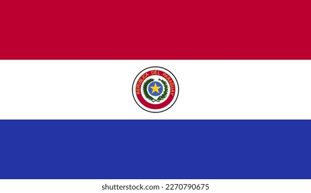 Vector PARAGUAY flag, official colours, illustration. EPS10. vector background of PARAGUAY flag, 
PARAGUAY Flag in circle